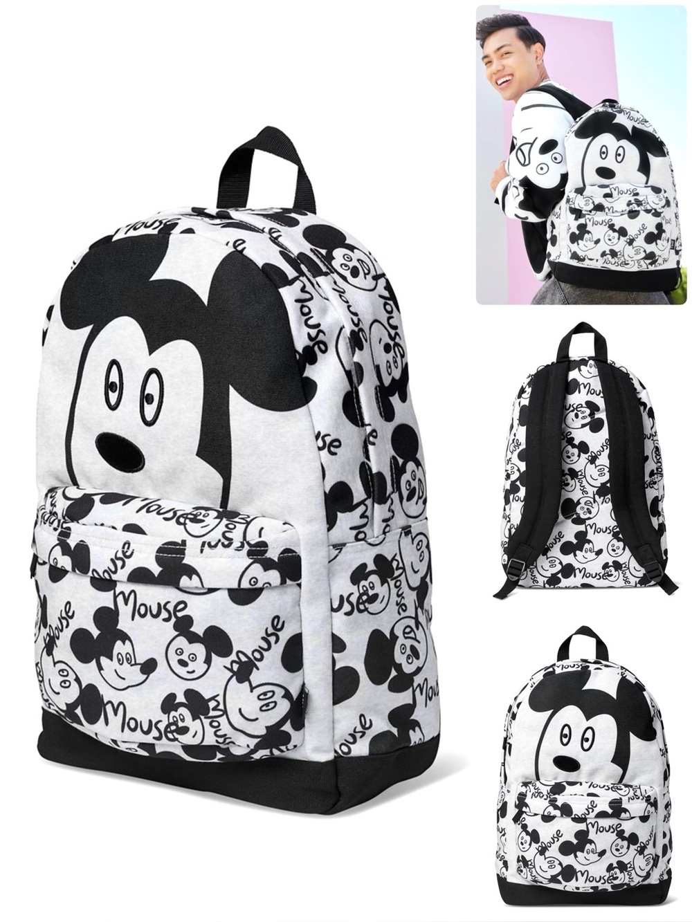 Disney Mickey Classic Vintage Style Authentic Backpack Padded Adjustable Straps